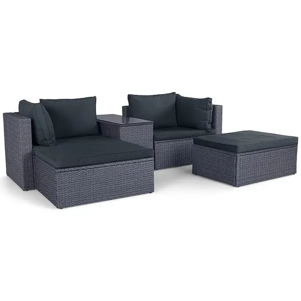 Zahradní sestava z umělého ratanu Centro 5 černá