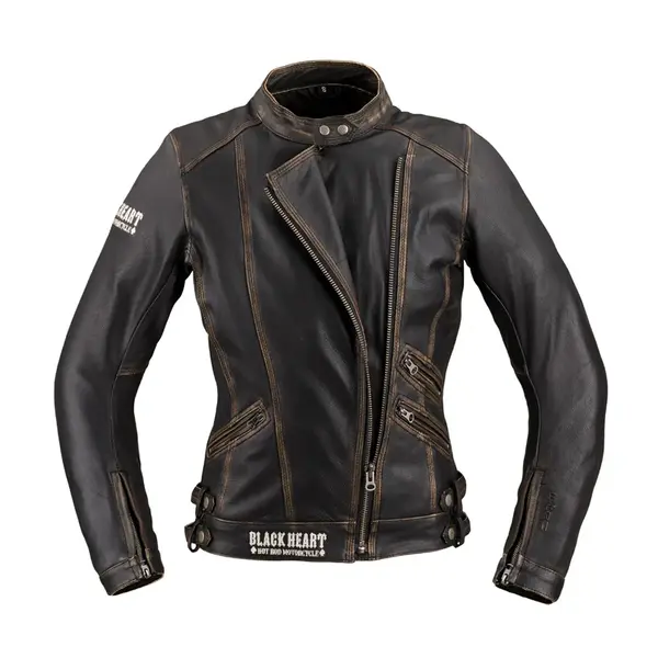 Dámská kožená moto bunda W-TEC Black Heart Lizza vintage hnědá L