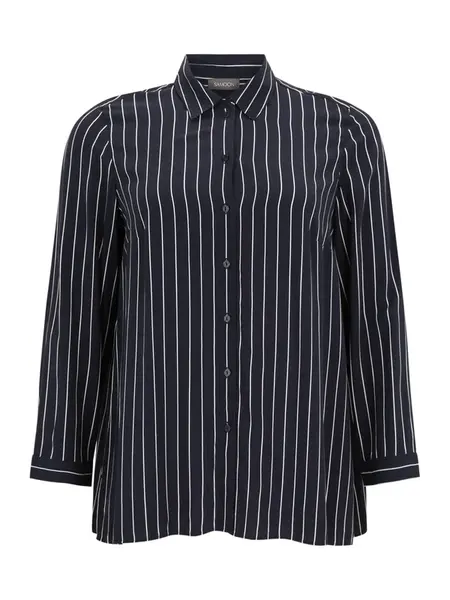 SAMOON Blúzka  námornícka modrá / biela