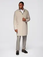 Ombre Men's minimalist coat with detachable vest - beige