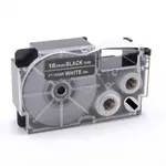 Kompatibilní páska s Casio XR-18ABK, 18mm x 8m bílý tisk / černý podklad