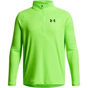 Under Armour TECH 2.0 1/2 ZIP Chlapecké triko s dlouhým rukávem, světle zelená, velikost XL