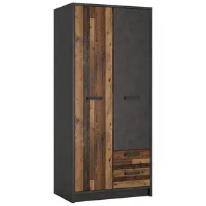 Šatní skříň Nubi NUBS01 2D2S matera tmavá/old style