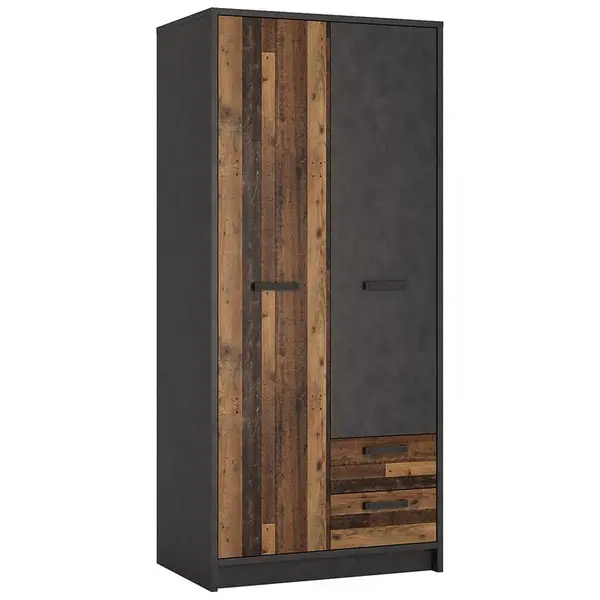 Šatní skříň Nubi NUBS01 2D2S matera tmavá/old style