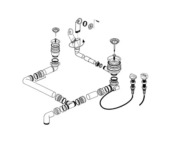 Blanco - Odtoková a prepadová súprava pre dvojdrez 220624