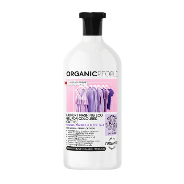 ORGANIC PEOPLE Eko prací gel na barevné prádlo, magnólie a mořská sůl 1000 ml
