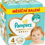 PAMPERS Premium Care plenky vel. 4, 9-14 kg měsíční balení 174 ks