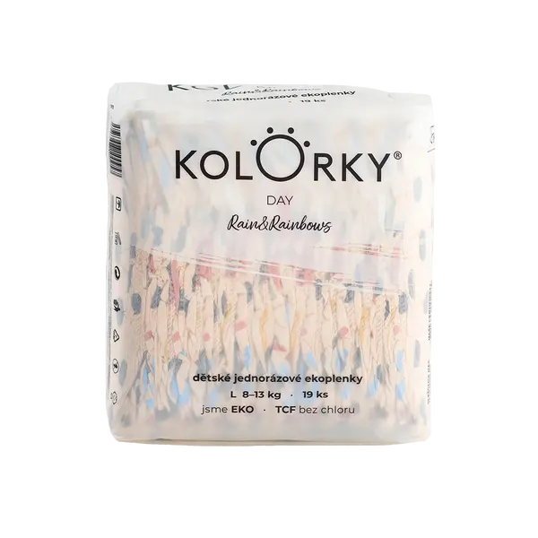KOLORKY DAY Déšť a duhy vel. L (8-13 kg) 19 ks