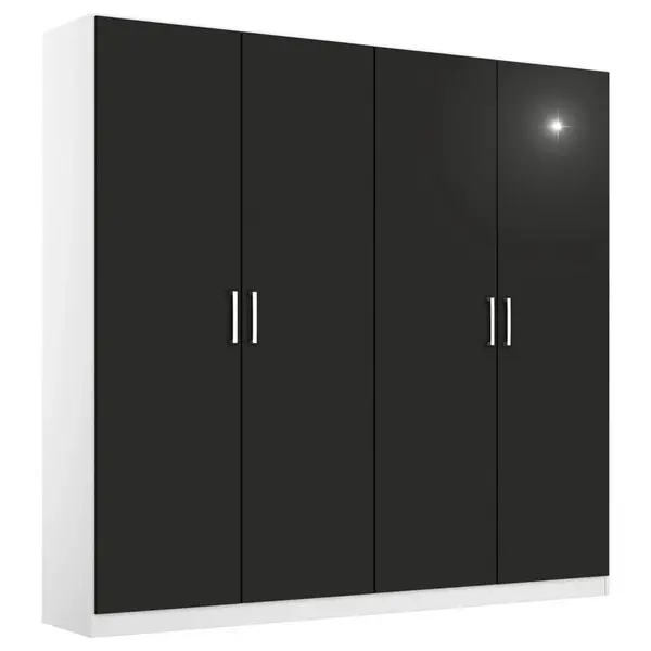 Rauch Möbel ŠATNÍ SKŘÍŇ S OTOČNÝMI DVEŘMI, šedá, bílá, 181/210/54 cm