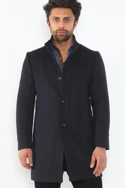 Pánský kabát Dewberry, tmavě modrý