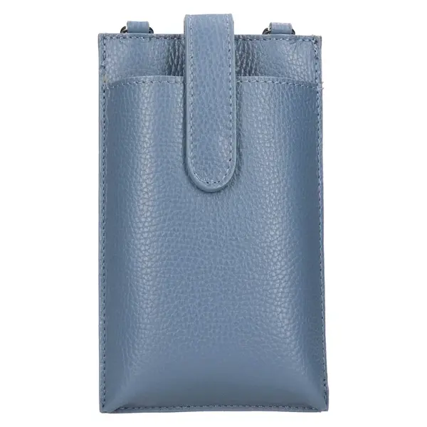 Dámska kožená kabelka na mobil a doklady Italia Dita – modrá