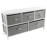 Carryhome KOMODA, borovice, šedá, bílá, 101/55/30 cm