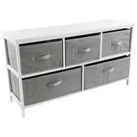 Carryhome KOMODA, borovice, šedá, bílá, 101/55/30 cm