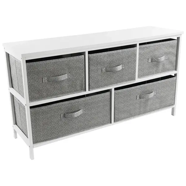 Carryhome KOMODA, borovice, šedá, bílá, 101/55/30 cm