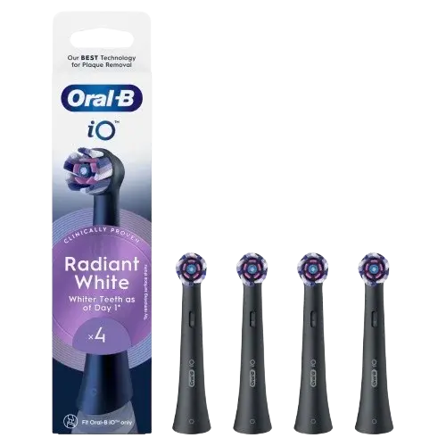 ORAL-B iO Series Radiant White kartáčkové hlavy pro bělení zubů, černé 4 ks