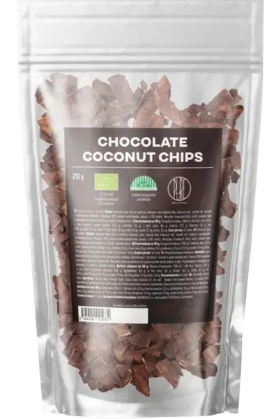 BRAINMAX PURE Chocolate Coconut chips, Kokosové chipsy v čokoládě, BIO 250 g