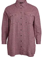 Zizzi Blúzka 'MRAFINE'  vínovo červená / pastelovo červená / čierna