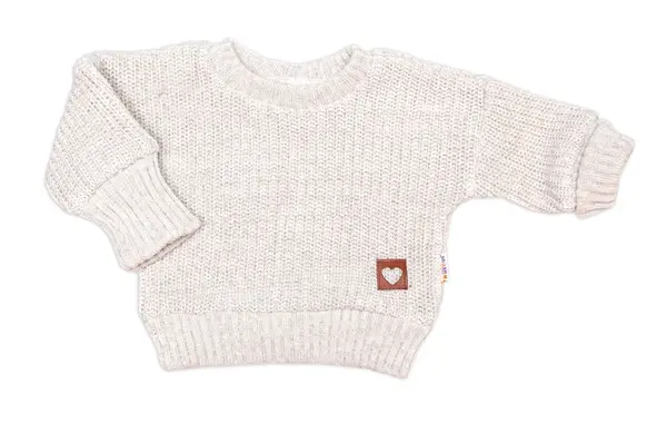 Rastúci oversize pletený svetrík pre bábätko, svetlý béžový