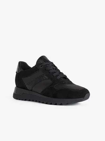 Black Women's Suede Sneakers Geox Tabelya - Women's