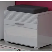 Předsíňová lavice s botníkem Linus, bílá lesk