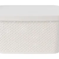 Úložný box s víkem Diamond 7 l, černý/bílý