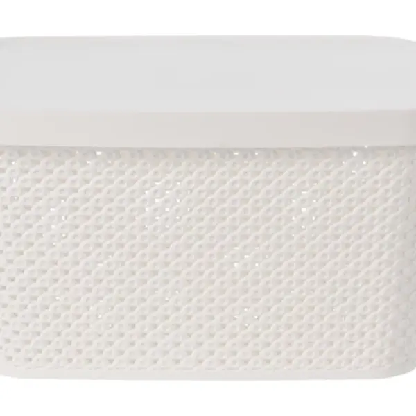 Úložný box s víkem Diamond 7 l, černý/bílý