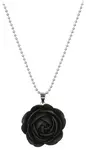 Troli Černý náhrdelník kytička