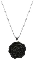 Troli Černý náhrdelník kytička
