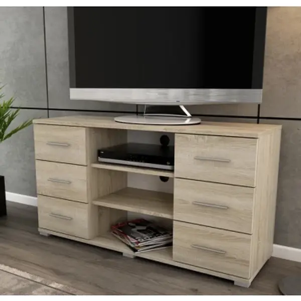 Vysoký TV stolek Oskar TV, dub sonoma, výška 65 cm