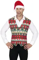 Pánska vianočná vesta červeno-zelená