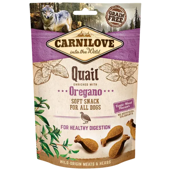 CARNILOVE Dog Semi Moist Snack Quail enriched with Oregano 200 g