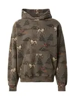 Abercrombie & Fitch Mikina 'ESSENTIAL'  hnedá / kaki / jedľová / šedobiela