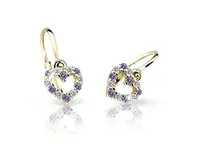 Cutie Jewellery Detské náušnice zo žltého zlata C2157-10-X-1 fialová