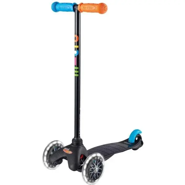 Micro MINI CLASSIC LED Detská kolobežka, čierna, veľkosť