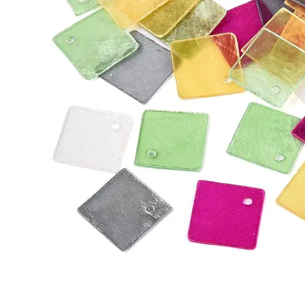 Spray Painted Natural Capiz Shell Pendants