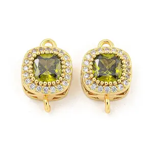 Brass Pave Cubic Zirconia Connector Charms