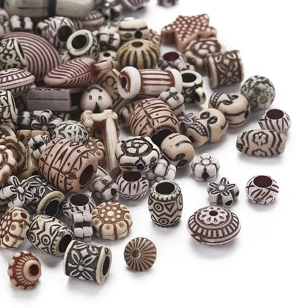 Mixed Antique Style Acrylic Beads