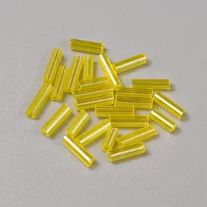 300Pcs Transparent Glass Round Bugle Beads