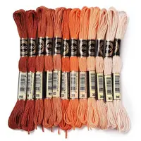 12 Skeins 12 Colors 6-Ply Polyester Embroidery Floss