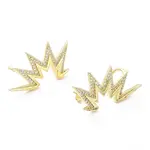 Brass Micro Pave Clear Cubic Zirconia Stud Earrings