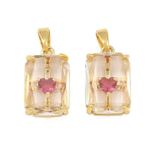 Brass Micro Pave Cubic Zirconia Pendants