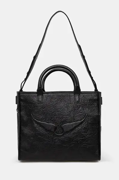 Kožená kabelka ZADIG&VOLTAIRE černá barva, LWBA02577