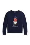 Dětská mikina Polo Ralph Lauren tmavomodrá barva, s potiskem, 313A96116001