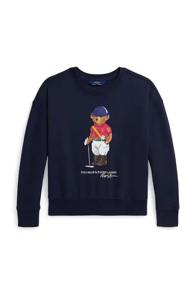 Dětská mikina Polo Ralph Lauren tmavomodrá barva, s potiskem, 313A96116001