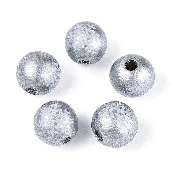 Christmas Spray Painted Schima Wood Beads