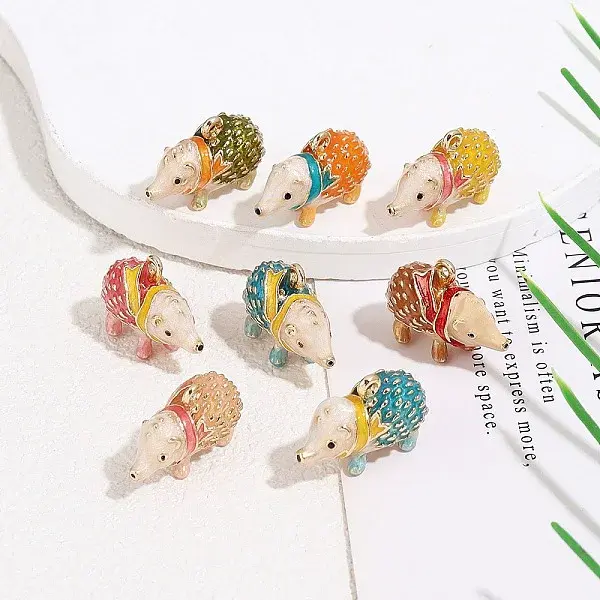 Hedgehog Alloy Enamel Pendants