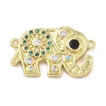 Brass Pave Colorful Cubic Zirconia Elephant Links Connector Charms