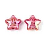 Christmas UV Plating Printed Opaque Acrylic Beads