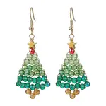 Glass Christmas Tree Dangle Earrings
