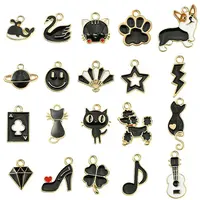 20Pcs 20 Styles Alloy Enamel Pendants